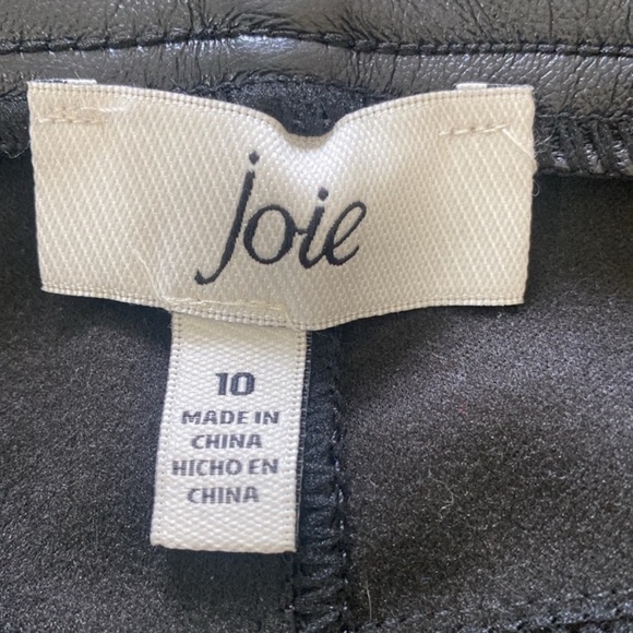 Joie Straight Faux Leather Pants Zip Fly Black Size 10 - Picture 8 of 12